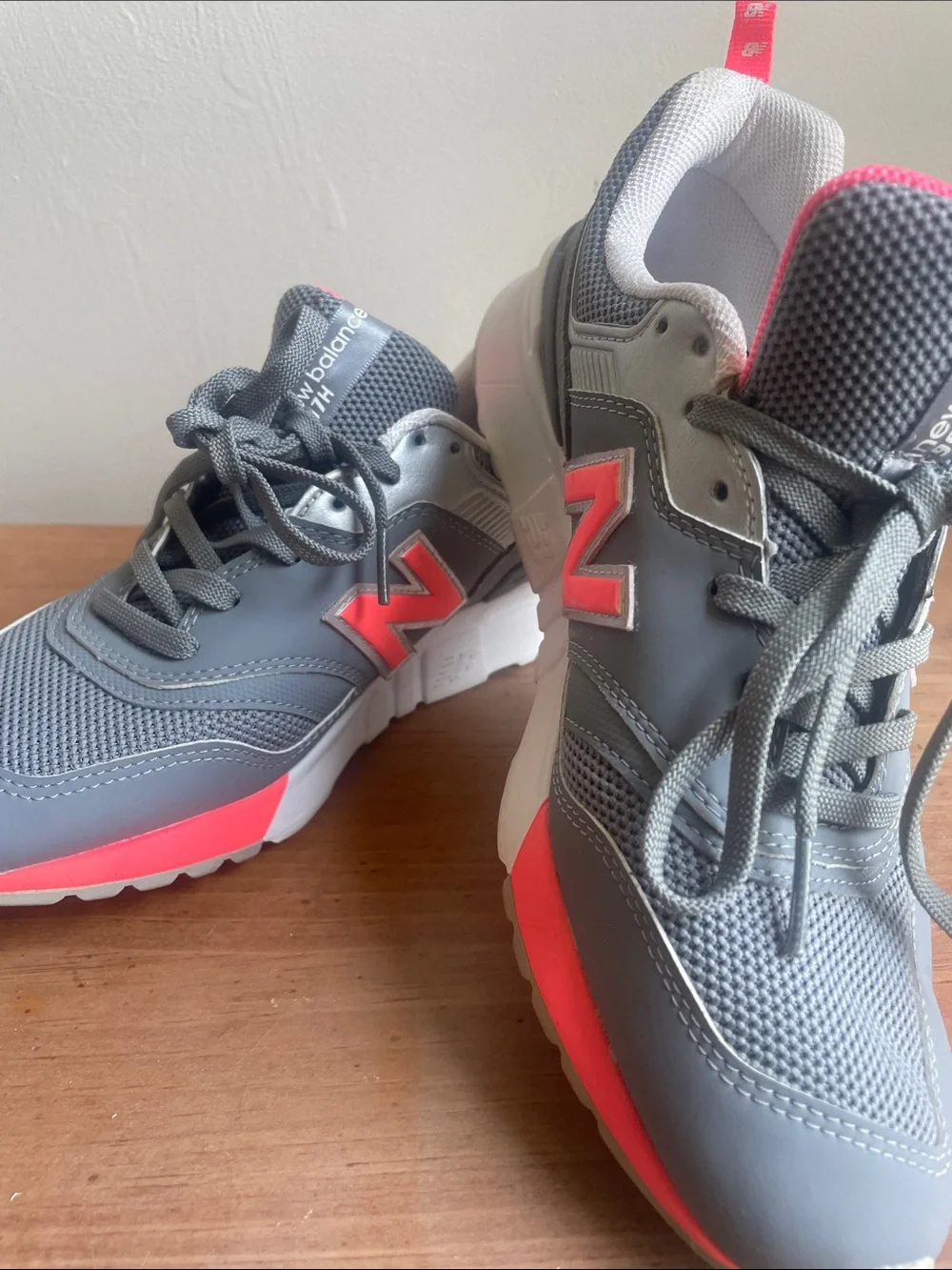 New Balance Gray and Coral Women's Athletic Sneakers